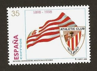 Sello de España que se emitió con motivo del centenario del Athletic Club