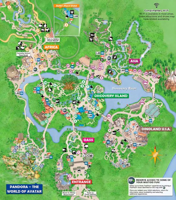 Mapa Disney's Animal Kingdom, Orlando