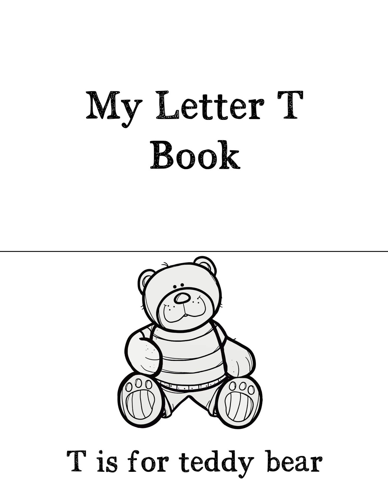 My letter book. Letter t book.
