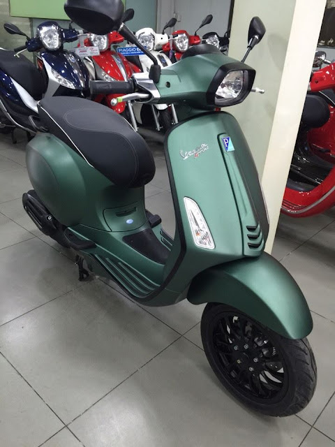 Sơn Xe Vespa Primavera Màu Xanh Nhám  Địa chỉ sơn xe Vespa chính hãng giá  tốt nhất