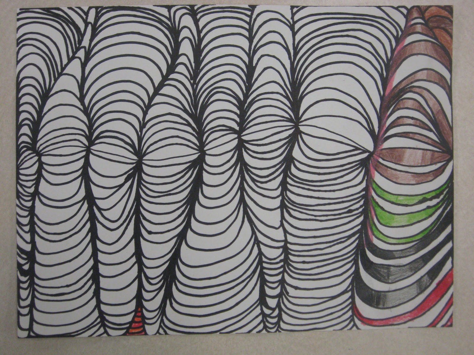 Miss Young's Art Room 3D Line Design with 5th Grade