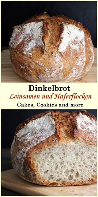 Rezept für No knead Dinkelbrot mit Leinsamen und Vollkornflocken Rezept für No knead Dinkelbrot mit Leinsamen und Vollkornflocken