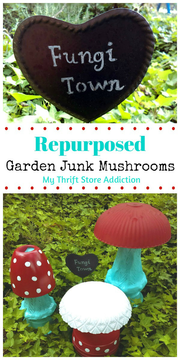 fungi town repurposed garden junk mushrooms