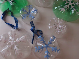 Mint Juleps 'n Muddin': DIY - Snowflake Ornaments From Drink Bottles