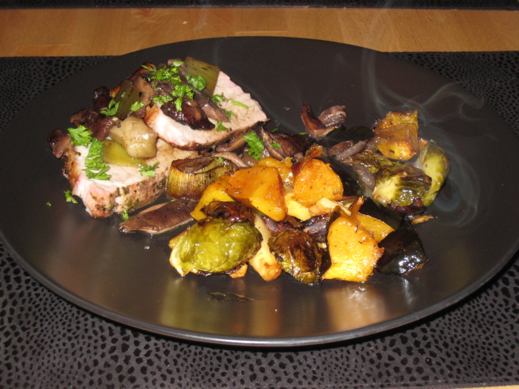 Global Grub Roast Pork Loin with Shiitake and Leek Compote
