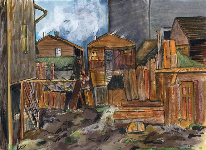 Slum alley and sheds