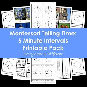 Montessori Telling Time: 5 Minute Intervals Printable Pack