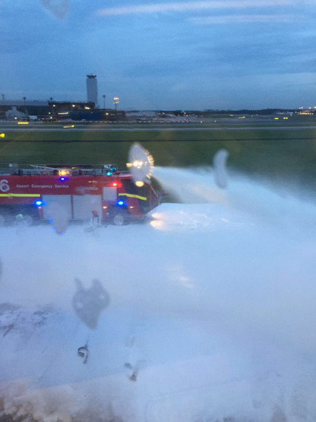 May bay Singapore boc chay sau khi ha canh - Anh 2