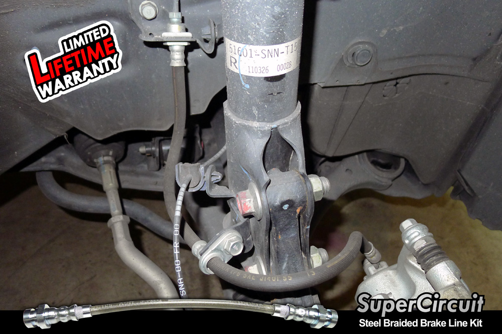 SUPERCIRCUIT Steel Braided Brake Lines Honda Civic FD 1.8 Steel Braided Brake Hose Kit