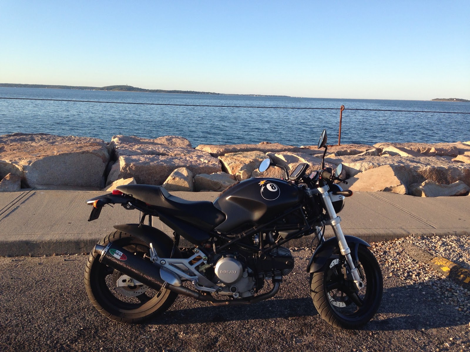Boston Bay: NYDucati Lands on Plymouth Rock, Plymouth Massachusetts on a Tigho Ducati Trip.
