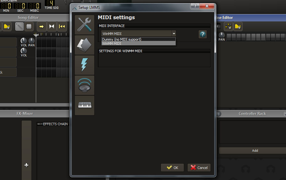 วิธีการตั้งค่า Midi Keyboard ให้ใช้กับ VSTi ที่ต้องการบนโปรแกรม LMMS