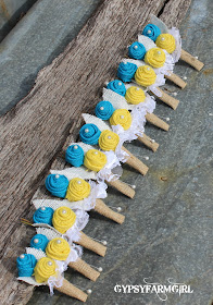 turquoise and yellow burlap boutonnieres