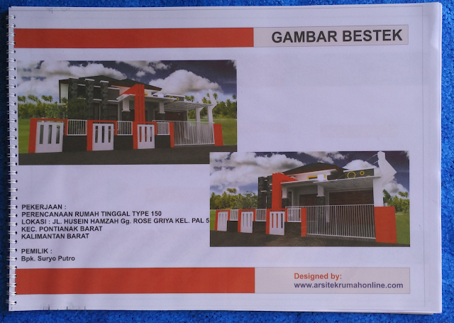Pencanaan Desain Rumah Type 150 di Kecamatan Pontianak- Kalimantan Barat