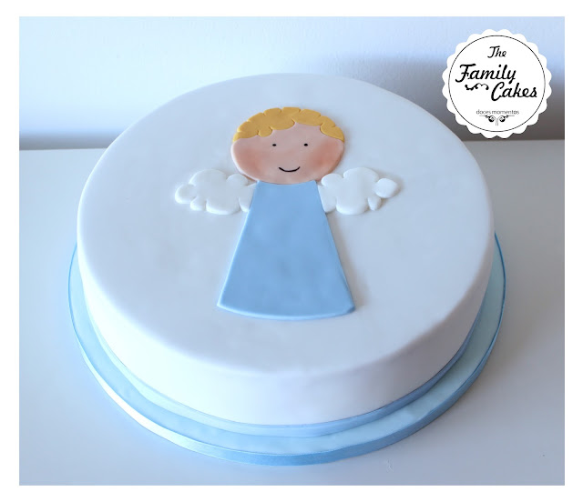 bolo com anjo Batizado/ Angel Cake Baptism