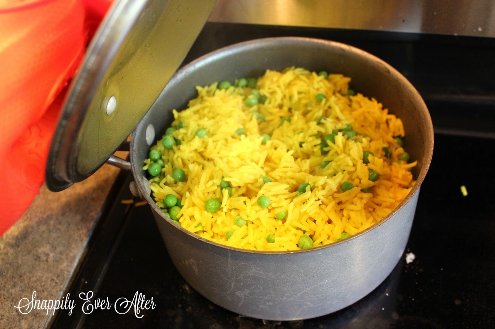 Snappily Ever After Yellow Rice and Peas