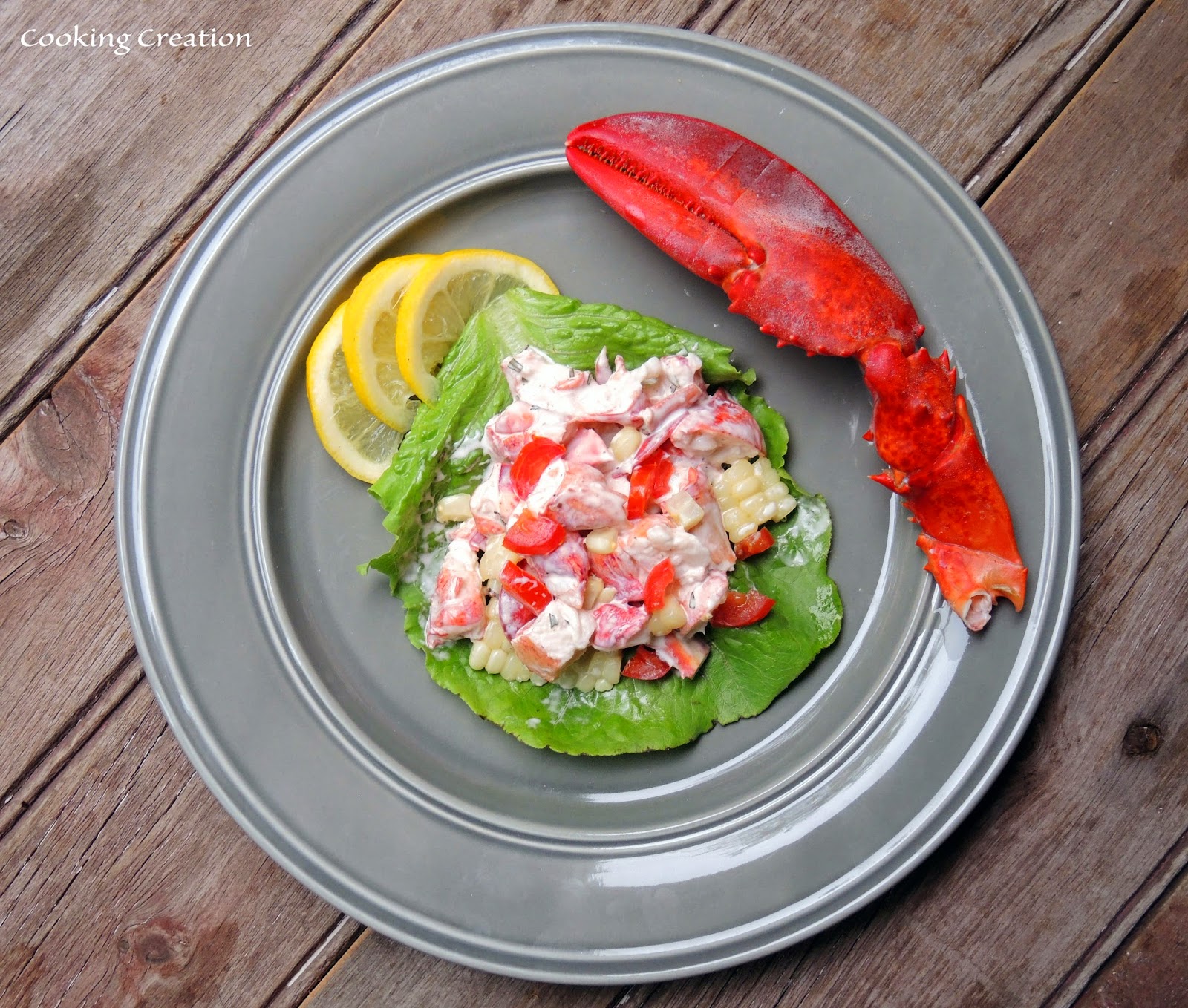 Cooking Creation Lobster & Corn Salad Lettuce Wraps with Tarragon