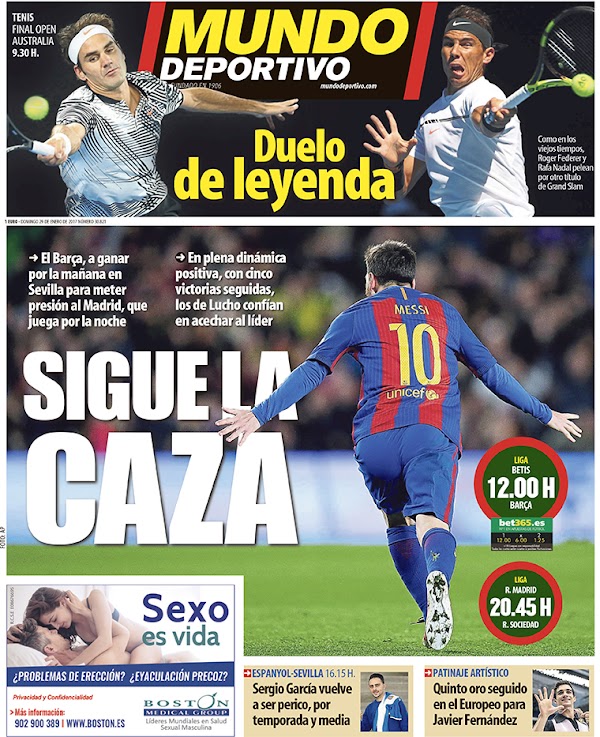 FC Barcelona, Mundo Deportivo: "Sigue la caza"