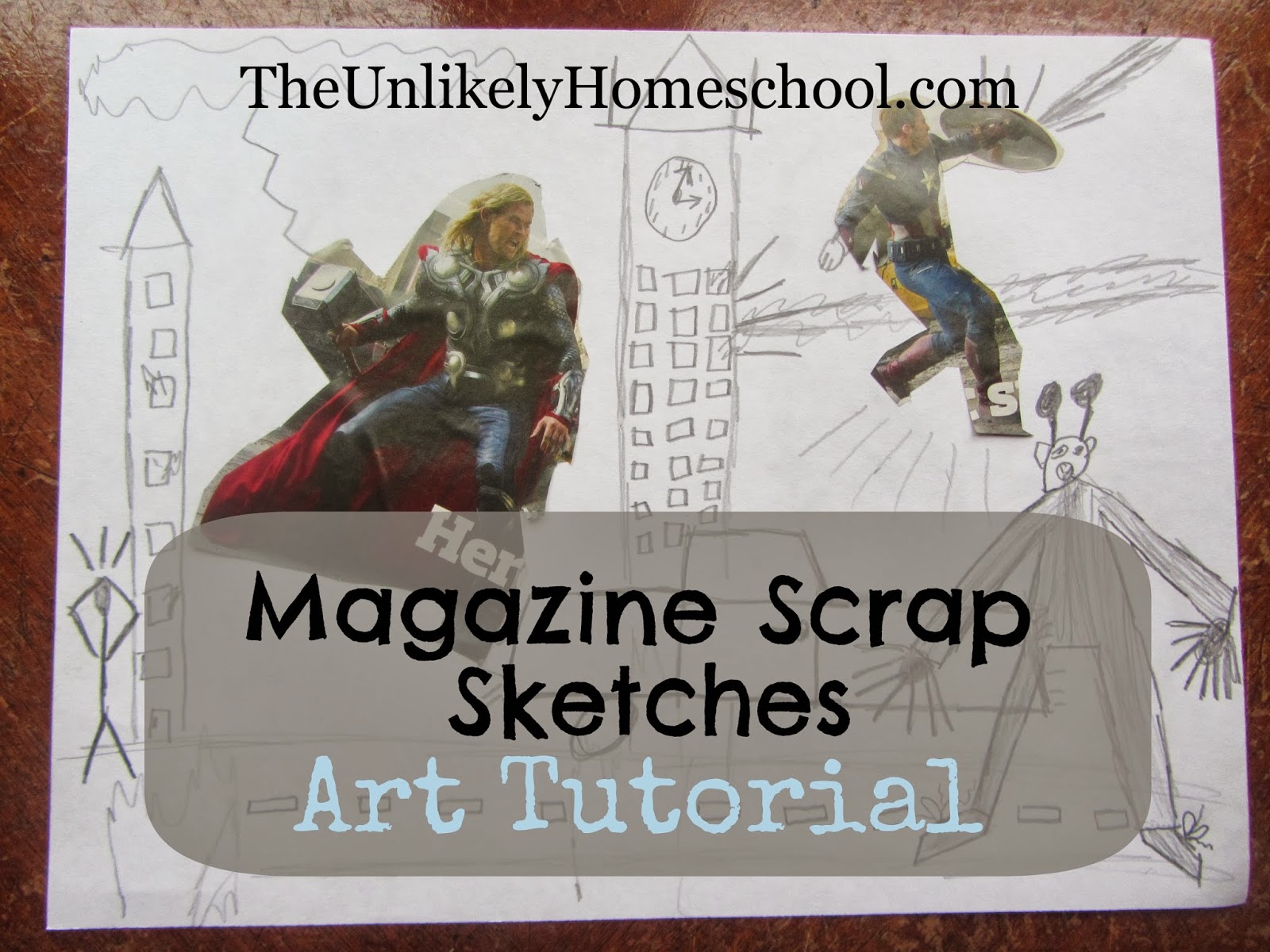 The Unlikely Homeschool Art Tutorial Magazine Scrap Sketches