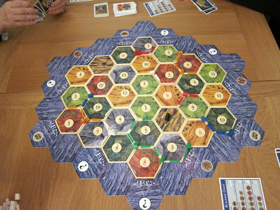 Settlers of Catan - The game board with the 5/6 player extension