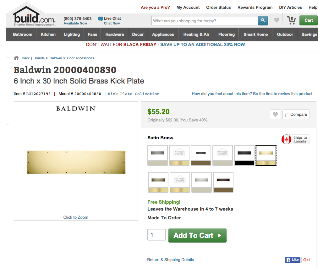 I knew that I wanted solid brass, so I did some shopping around