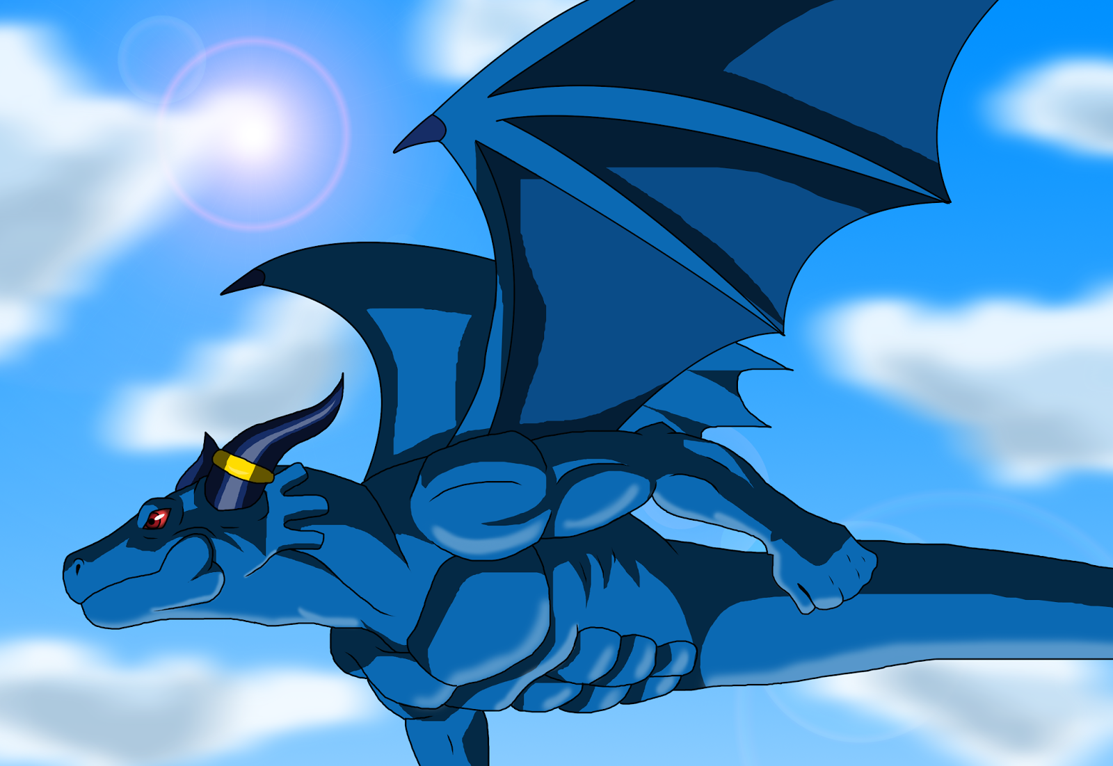 Дракон качков. Синий дракон. Голубой дракон.