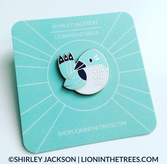 Lion in the Trees's enamel pin blue jay bird