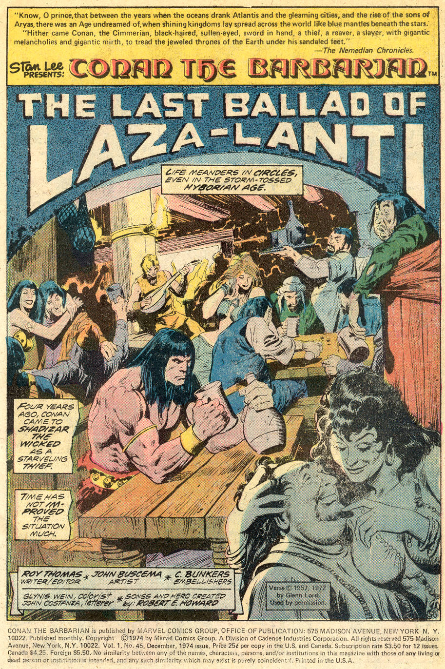Read online Conan the Barbarian (1970) comic -  Issue #45 - 2
