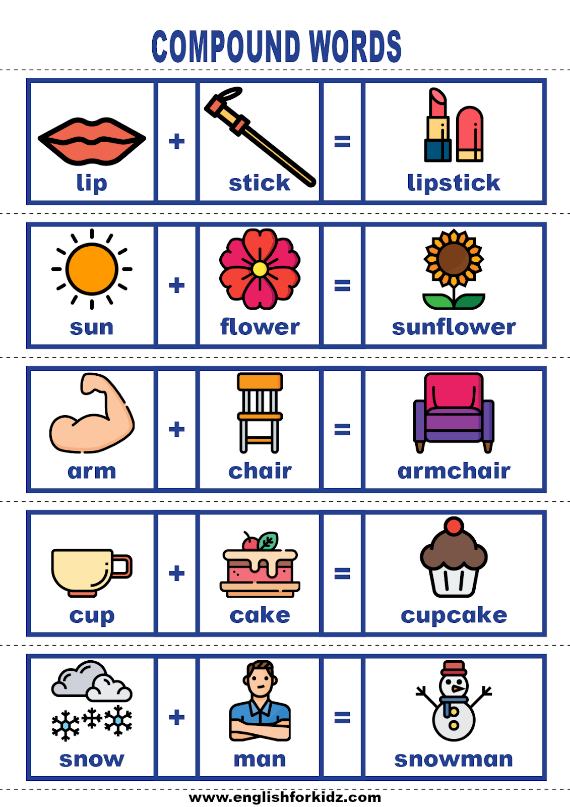 Compound Words List With Pictures