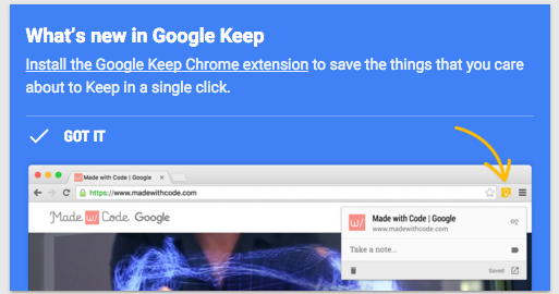 Google Keep Chrome