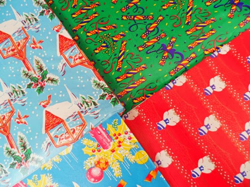 vintage christmas wrapping paper