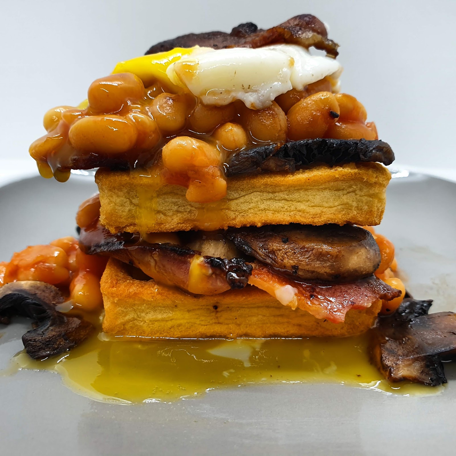 Bacon & Potato Waffle Breakfast Stack Recipe Sugar Pink Food