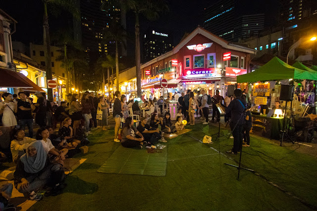 Quartiere arabo di notte-Singapore