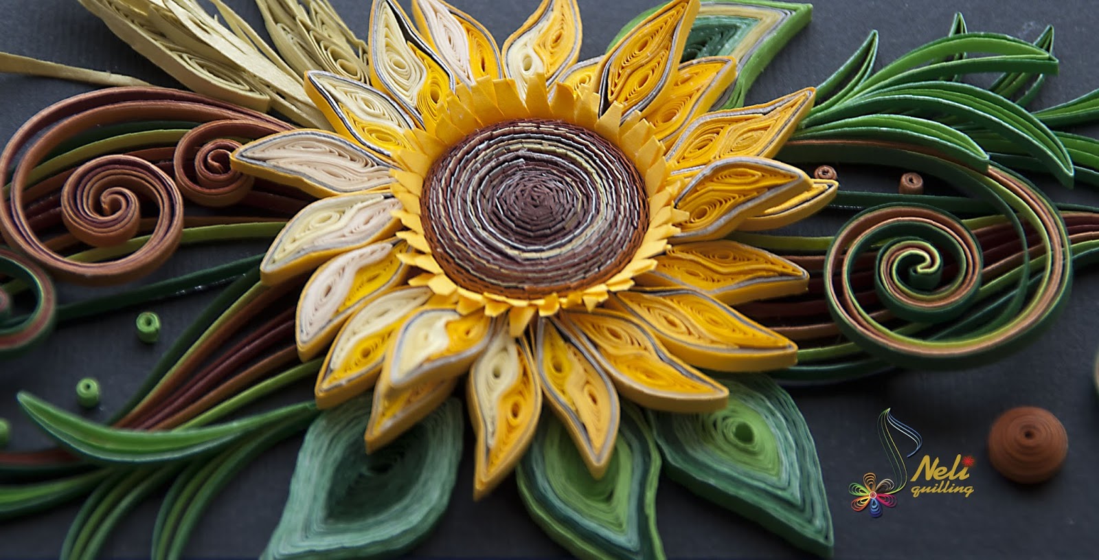 Neli Quilling Art Quilling card I love sunflowers ( 9 cm 20 cm )