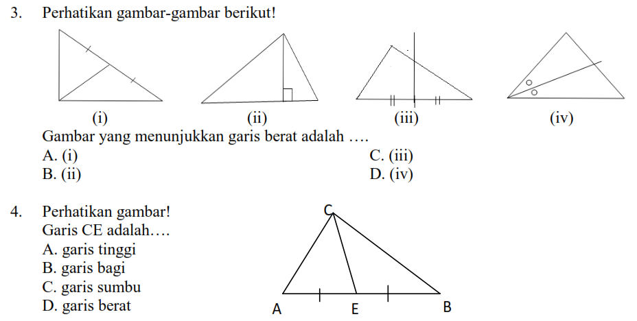 Latihan Soal Garis Istimewa Pada Segitiga - MATEMATIKA