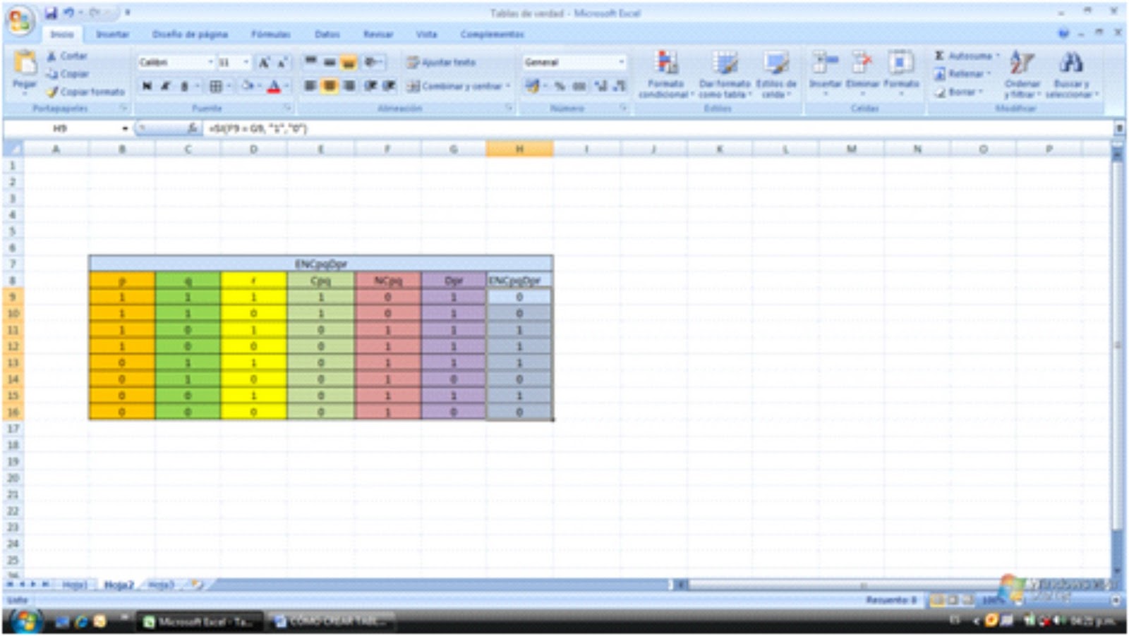 DOXA ¿Cómo crear tablas de verdad usando Excel?