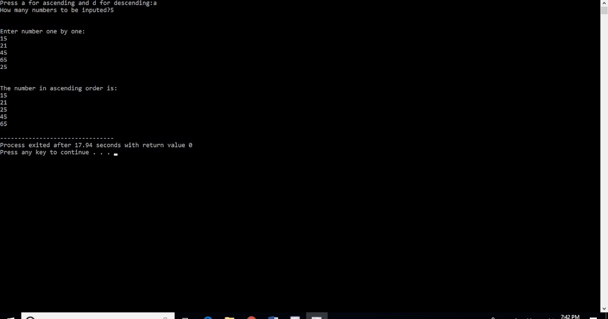 C Programming Code To Settle Increasing And Decreasing Order Using ...