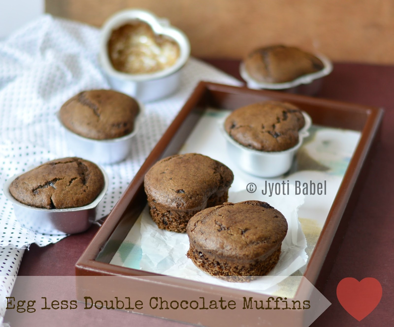 Jyoti's Pages Eggless Double Chocolate Muffins How to Bake Eggless