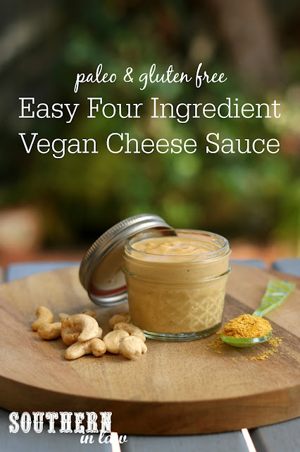 Easy Four Ingredient Vegan Cheese Sauce Recipe - gluten free, paleo, vegan, low carb, sugar free, clean eating recipe, cashews, nutritional yeast
