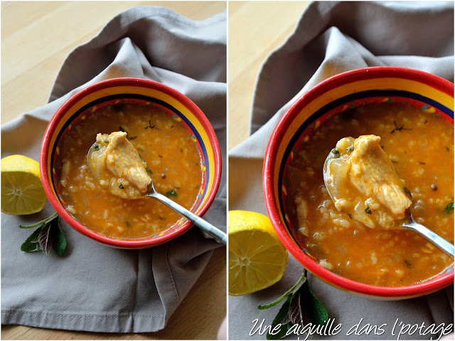Soupe au poulet et à la menthe  soupe marocaine