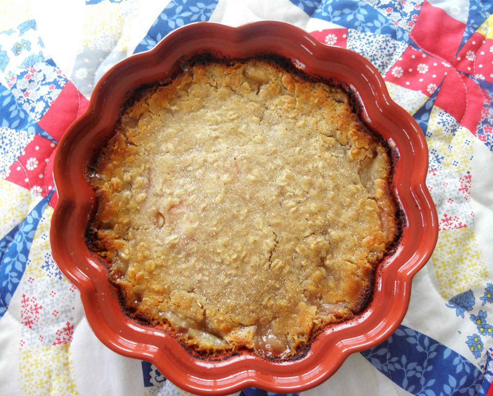 The Cozy Little Kitchen Peach Cobbler with Cinnamon Oat Crust