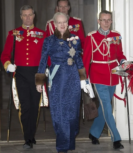 Queen Margrethe II of Denmark, Crown Princess Mary, Crown Prince Frederik of Denmark participated in New Year's Reception for the Diplomatic Corps