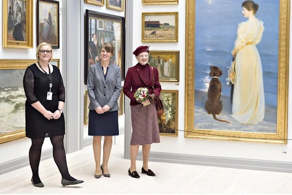 Queen Margrethe II of Denmark visited the newly renovated Skagen Museum of art in the northernmost part of Denmark