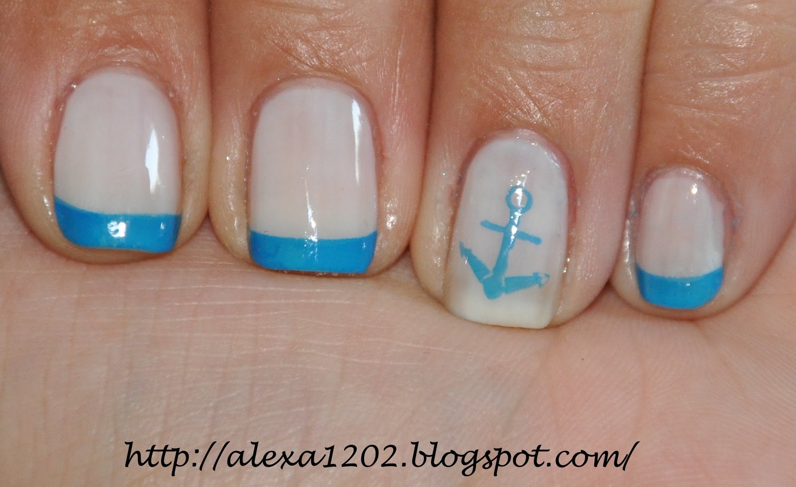 Addicted to Konad: NOTD & KOTD: Blue french tips and anchors!