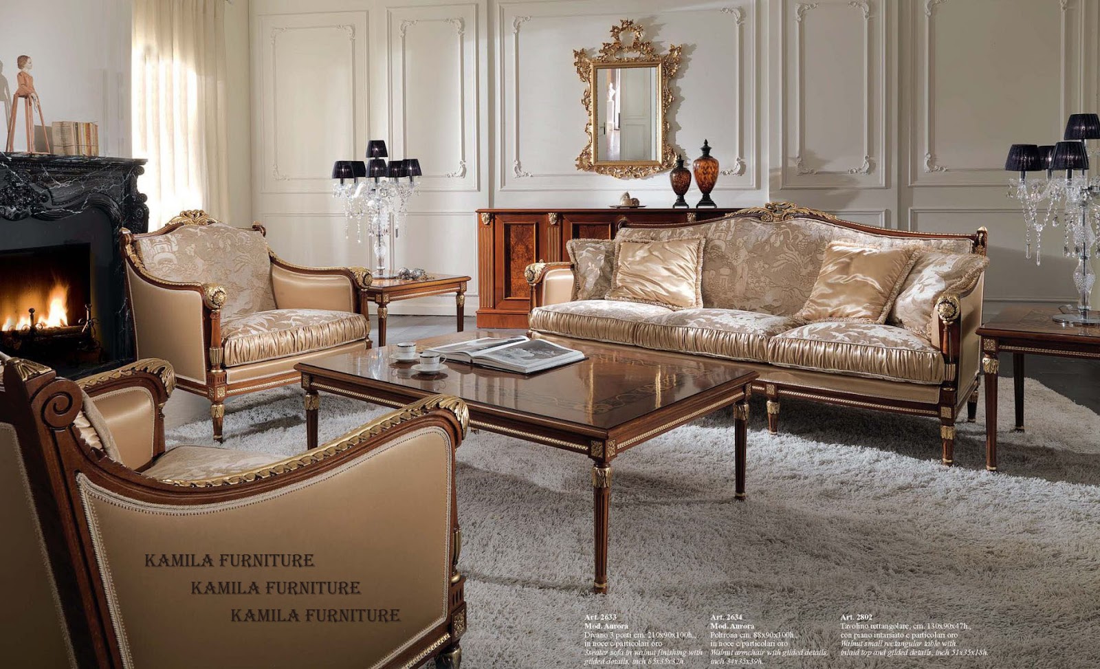 Kamila Furniture LUXURY CLASSIC ITALIAN FURNITURE LIVING ROOM