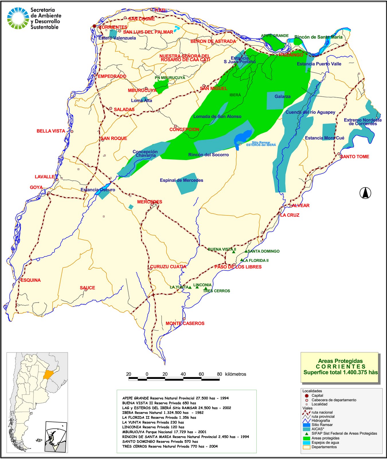 Solo Corrientes Areas Protegidas En La Provincia De Corrientes