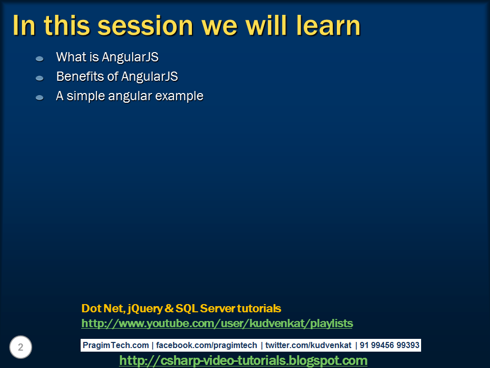 Sql server, .net and c# video tutorial: What is AngularJS