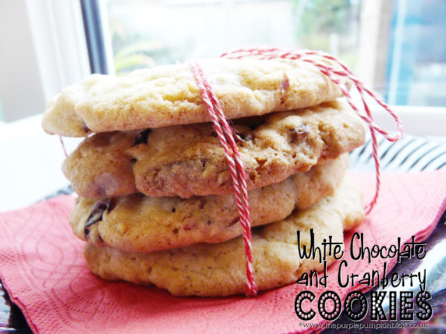 White Chocolate & Cranberry Cookies | The Purple Pumpkin Blog
