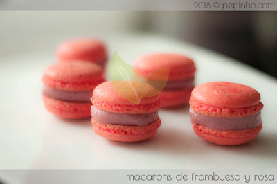 Macarons rosa y frambuesa