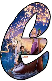 Abecedario de Flynn y Rapunzel en Barca. Flynn and Rapunzel Alphabet.