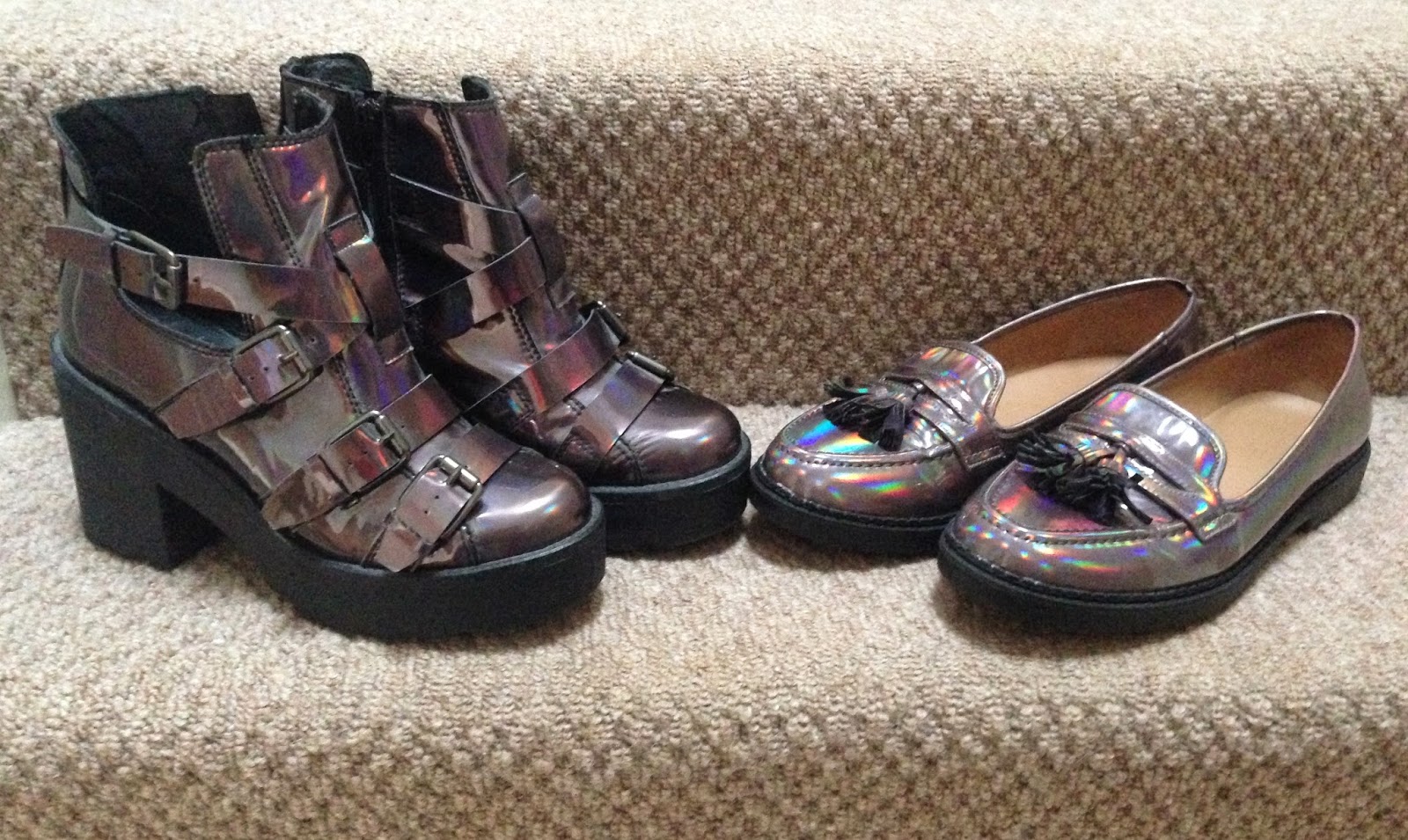trendy shiny shoes